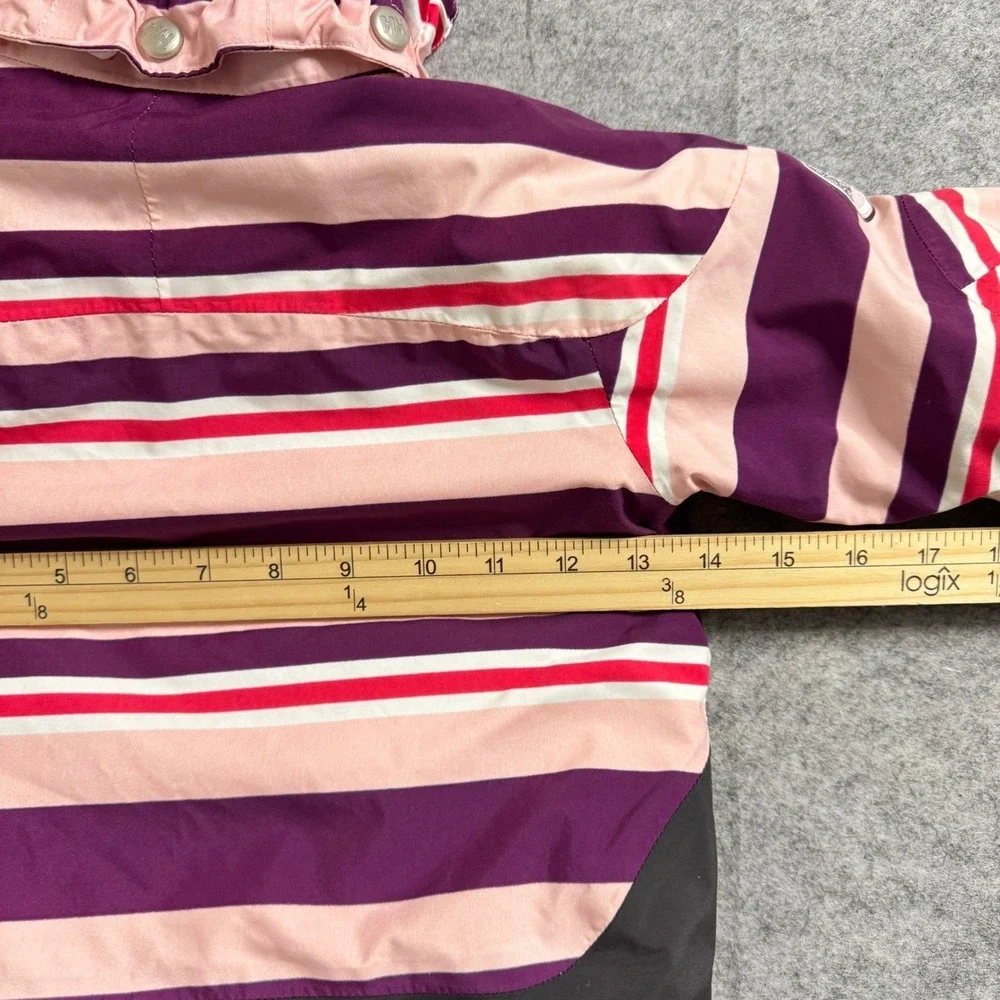Helly Hansen Kids Ski Jacket Girls 86/1 Pink Striped‎ Waterproof Insulated Snow
